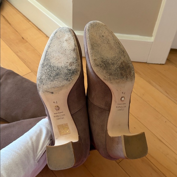 SALE! Stuart Weitzman Suede Taupe Kirstie Over the Knee (OTK) Boot, 60mm - Picture 13 of 16